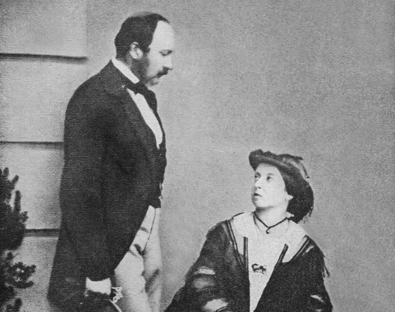 Queen Victoria looking up at Prince Albert